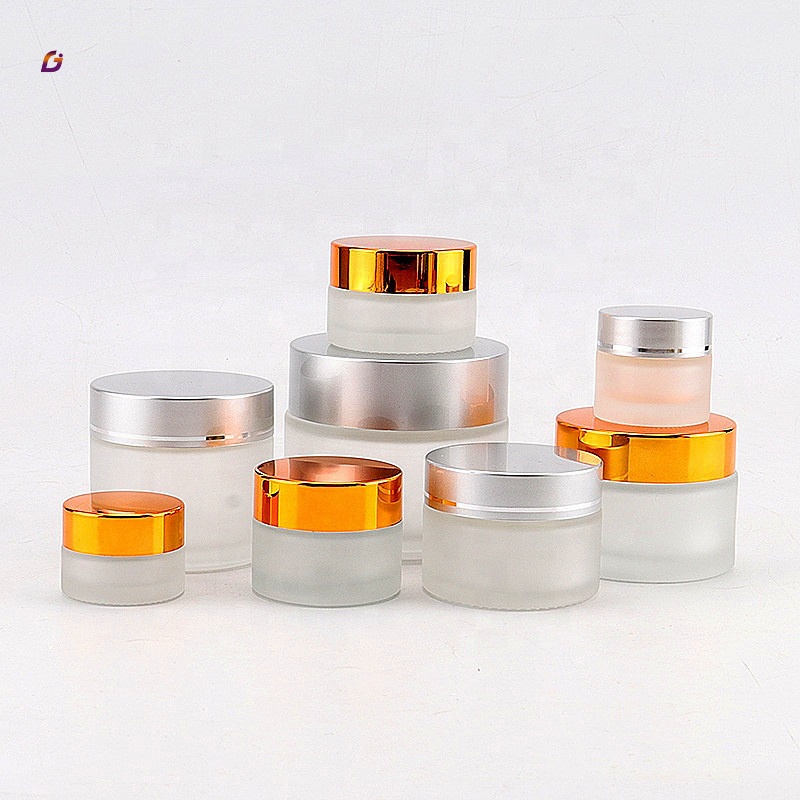 Wholesale customized glass jar cream jar glass with silver cap