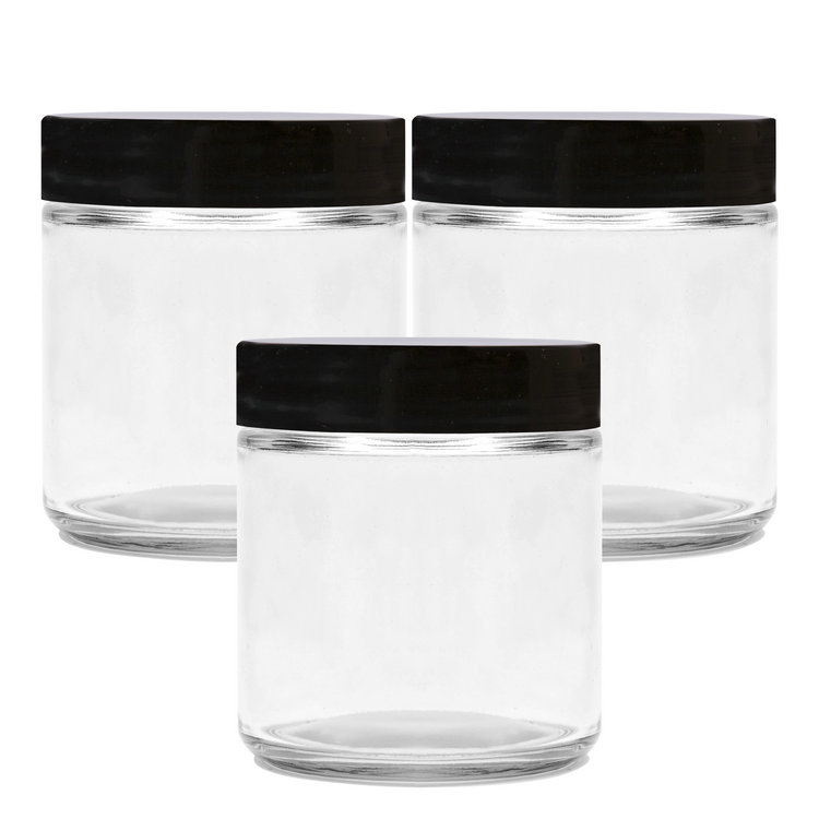 Wholesale customized high quality 12oz clear round straight sided glass jars with screw lid for food candy honey caviar jam