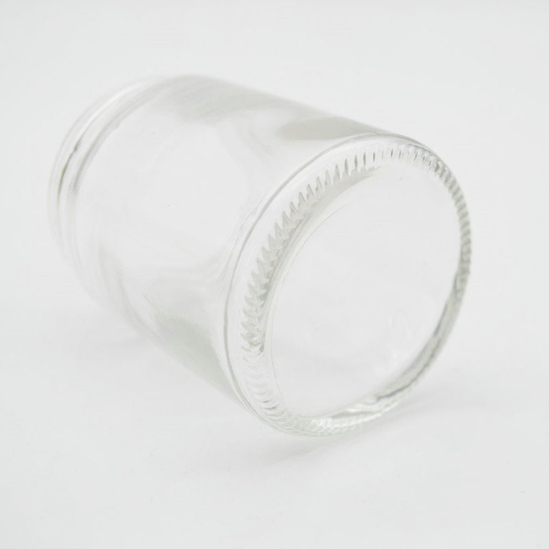 Wholesale customized high quality 3.3 oz clear round straight sided glass jars with screw lid for food candy honey caviar jam