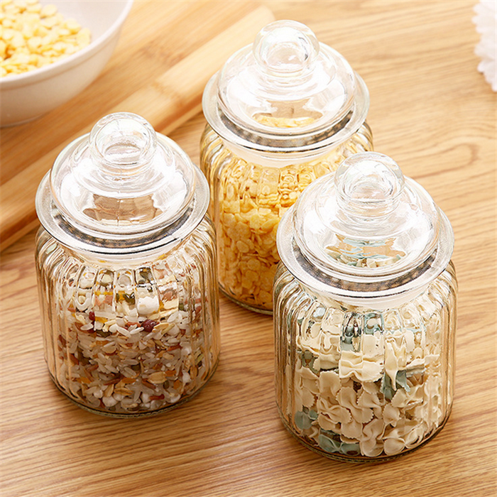 Wholesale customized high quality 8oz clear round straight sided glass jars with screw lid for food candy honey caviar jam