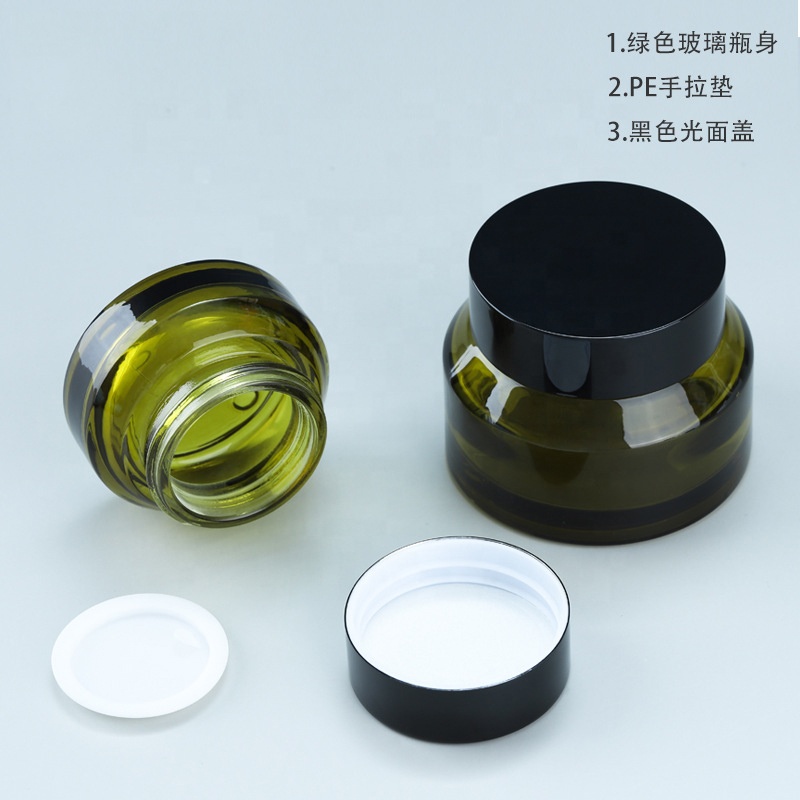 Wholesale customized high quality small round straight sided clear cream glass jars with plastic screw lid