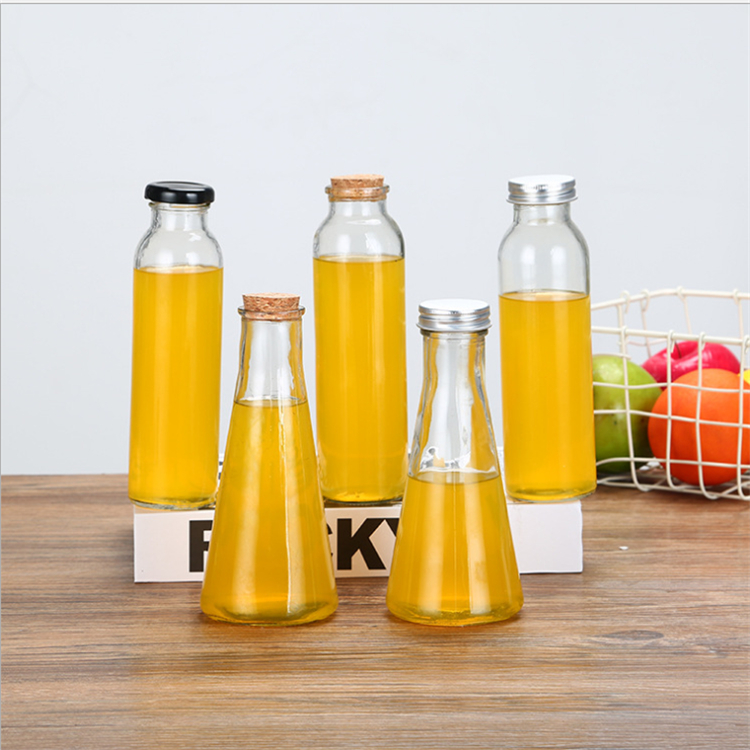 Wholesale customized logo 100ml 300ml 500ml milk juice water beverage glass drink bottle