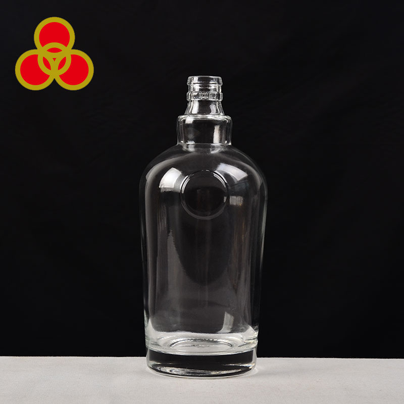 Wholesale customized logo design glass liquor bottle