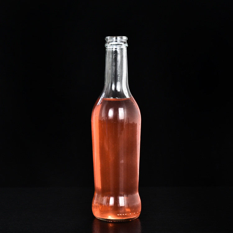 Wholesale customized logo frosted & clear fruit beer wine 275ml rio cocktail glass bottle