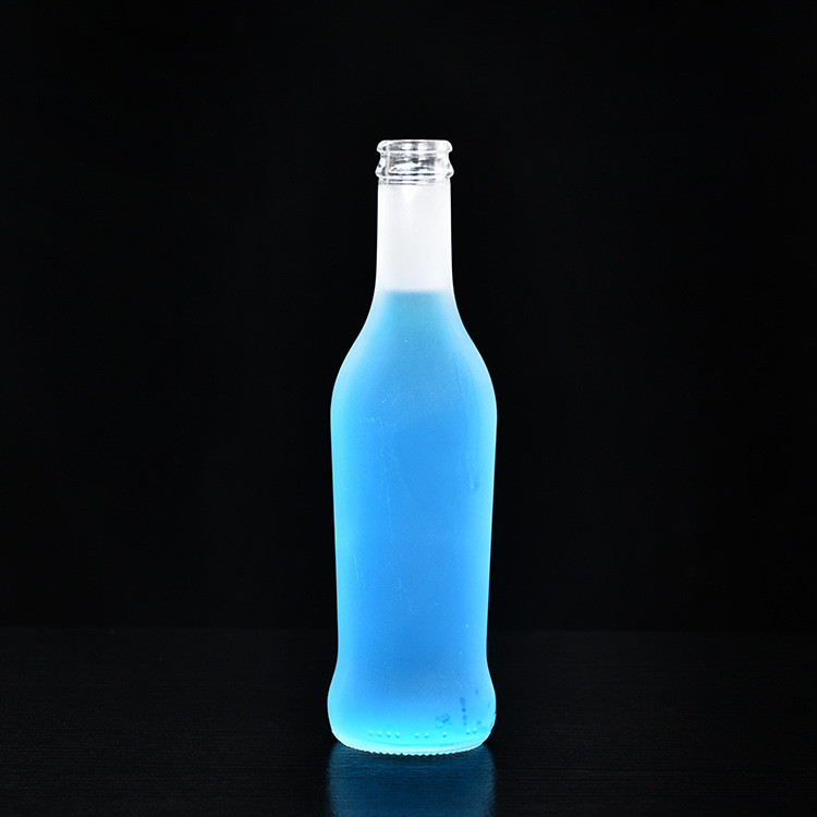 Wholesale customized logo frosted & clear fruit beer wine 275ml rio cocktail glass bottle