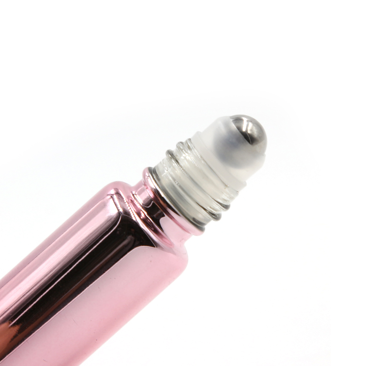 Wholesale cute package travel size 5ml pink glass eye serum roller bottle