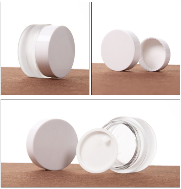 Wholesale cylinder Frost Glass Cream Cosmetic lotion Bottle spray glass bottle for Skincare with white cap