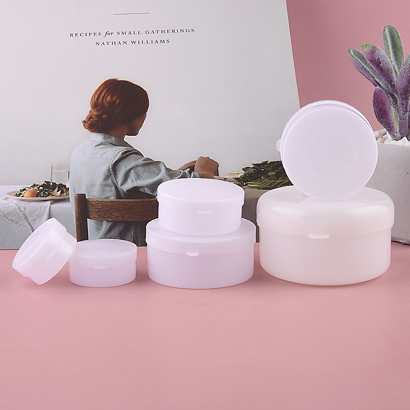 Wholesale cylinder of white pot clear transparent plastic containers custom label jar