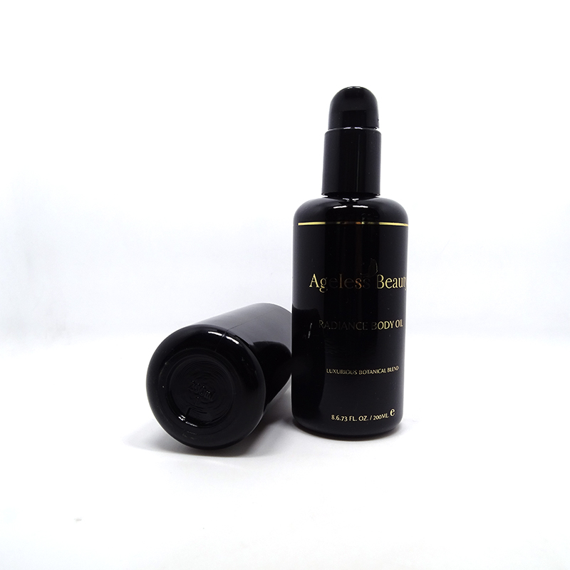 Wholesale dark violet uv black glass lotion serum pump bottles 100ml 200ml