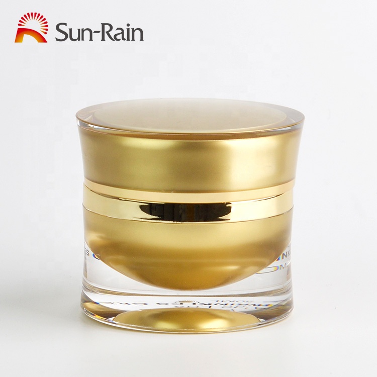 Wholesale design screw up 50g golden cosmetics cream empty jar