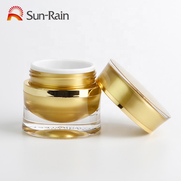 Wholesale design screw up 50g golden cosmetics cream empty jar