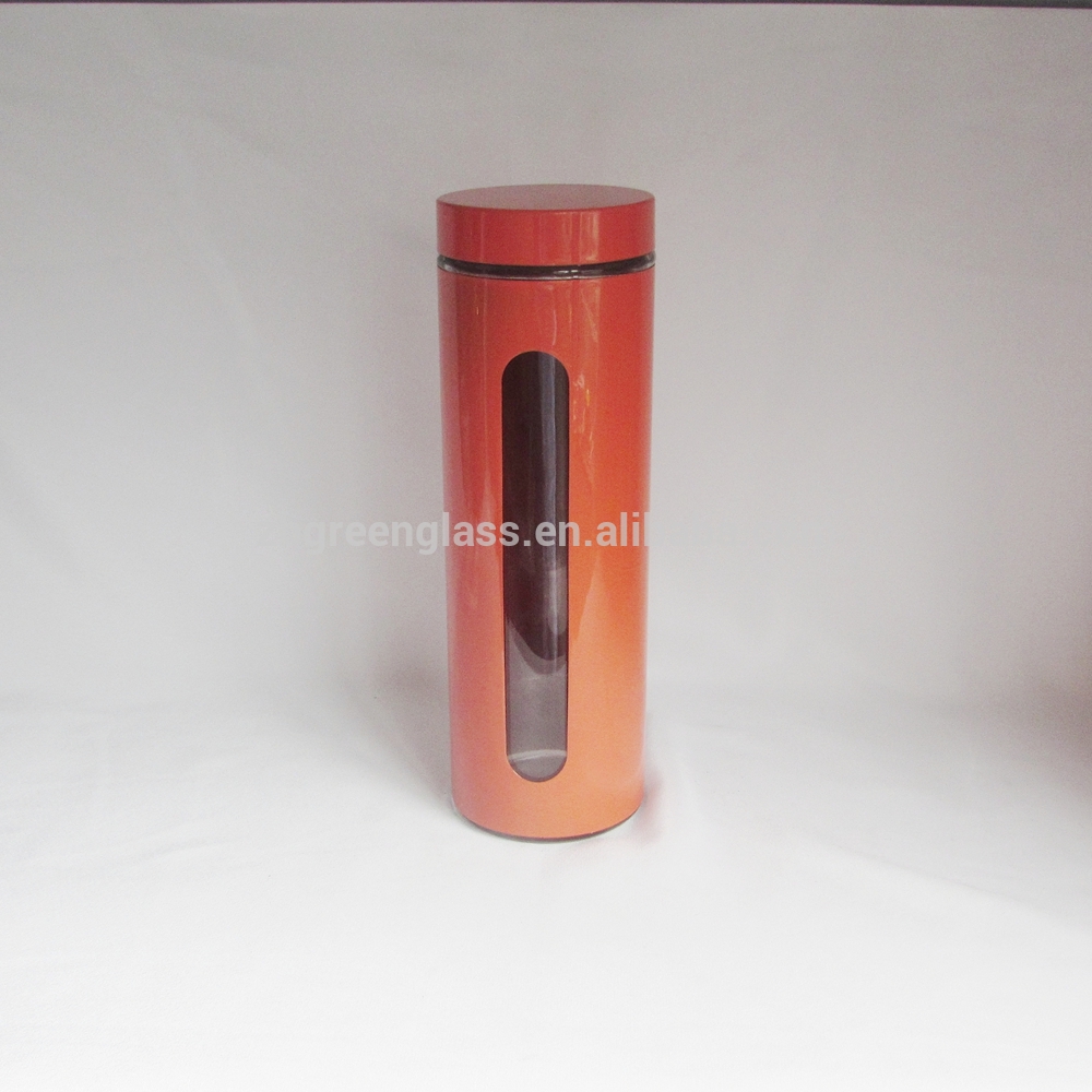 Wholesale different sizes glass storage jar with metal lids