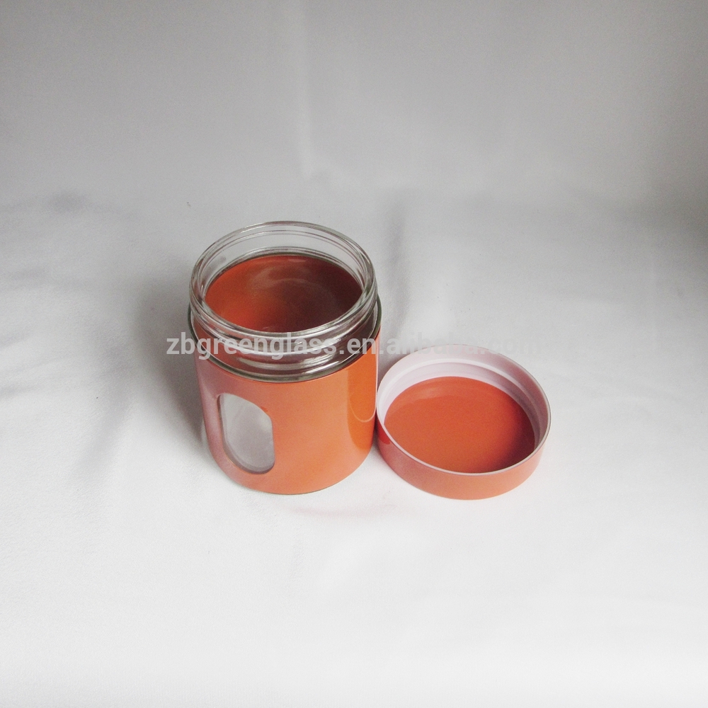 Wholesale different sizes glass storage jar with metal lids