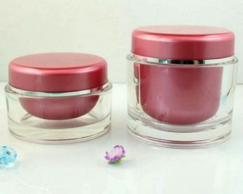 Wholesale double wall round plastic acrylic transparent pet cosmetic jar