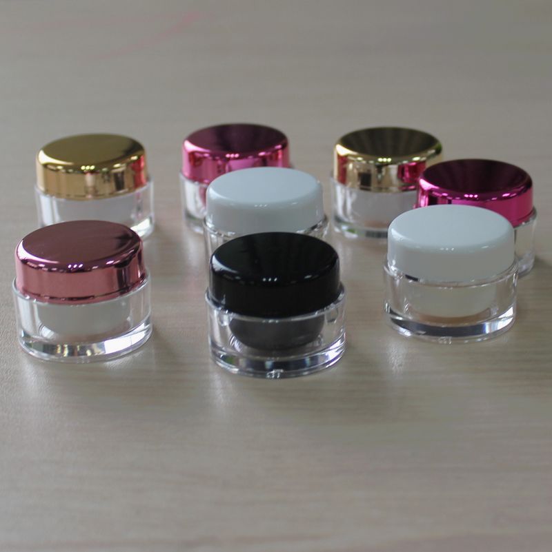 Wholesale double wall round plastic acrylic transparent pet cosmetic jar