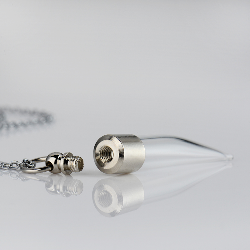 Wholesale dry flower crystal beads chili shape glass vial charms pendant rice art pendant necklace