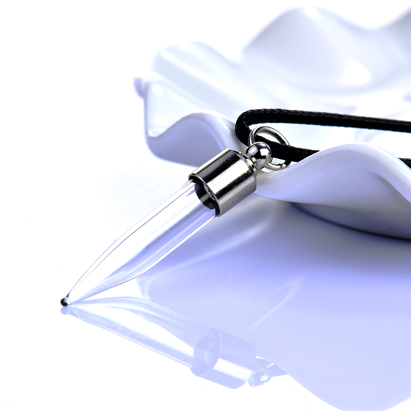 Wholesale dry flower crystal beads chili shape glass vial charms pendant rice art pendant necklace