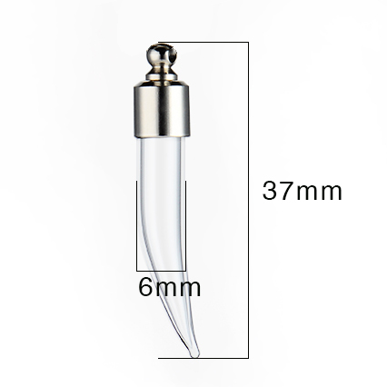 Wholesale dry flower crystal beads chili shape glass vial charms pendant rice art pendant necklace