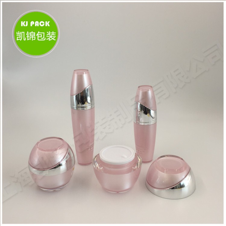 Wholesale eco friendly cosmetic containers acrylic rose gold cosmetic bottle series