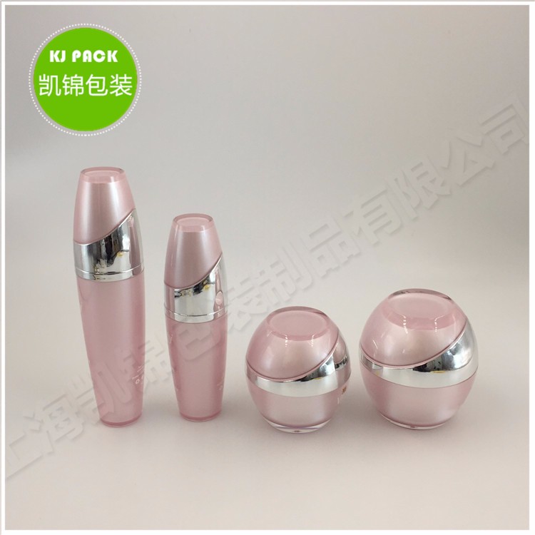 Wholesale eco friendly cosmetic containers acrylic rose gold cosmetic bottle series