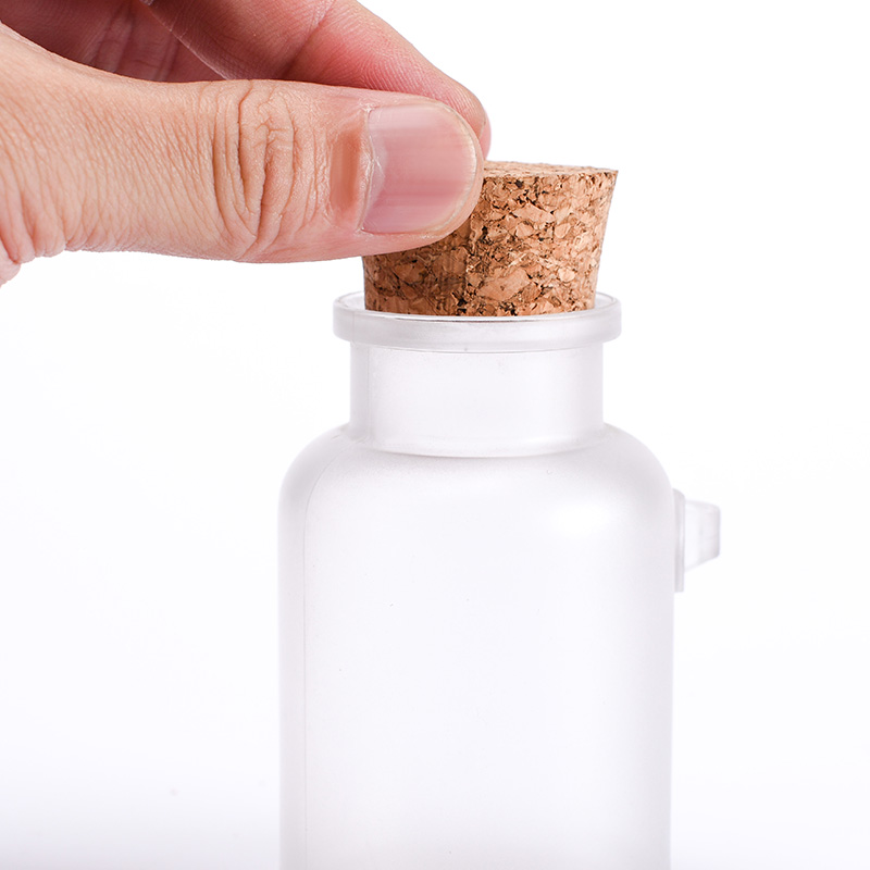 Wholesale empty 100ml 200ml 300ml frosted clear ABS plastic Bath salt jar with bamboo spoon and cork