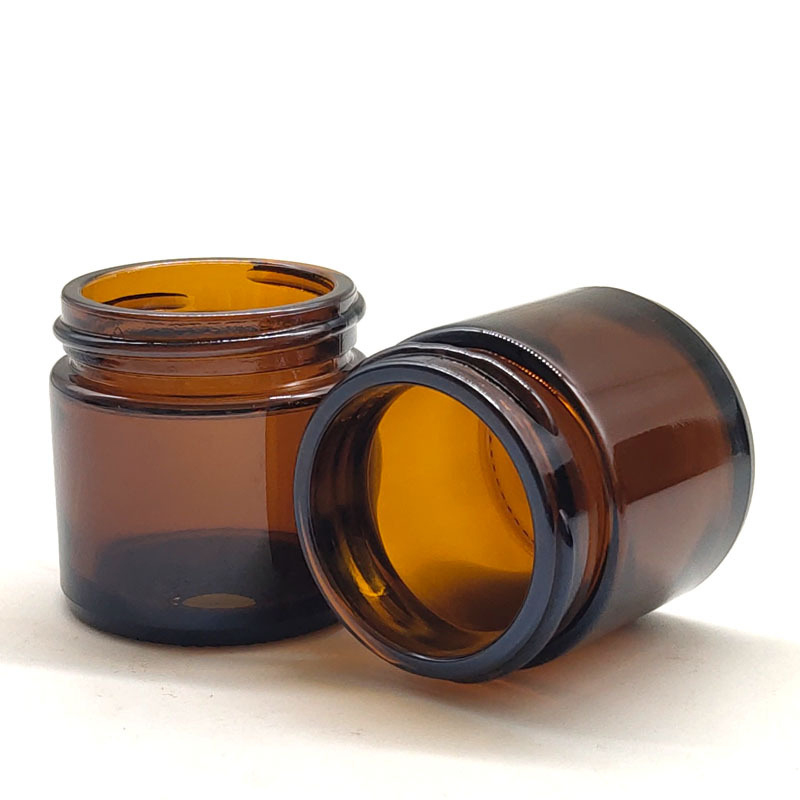 Wholesale empty 16 oz 8 oz amber glass candle jar with metal lid