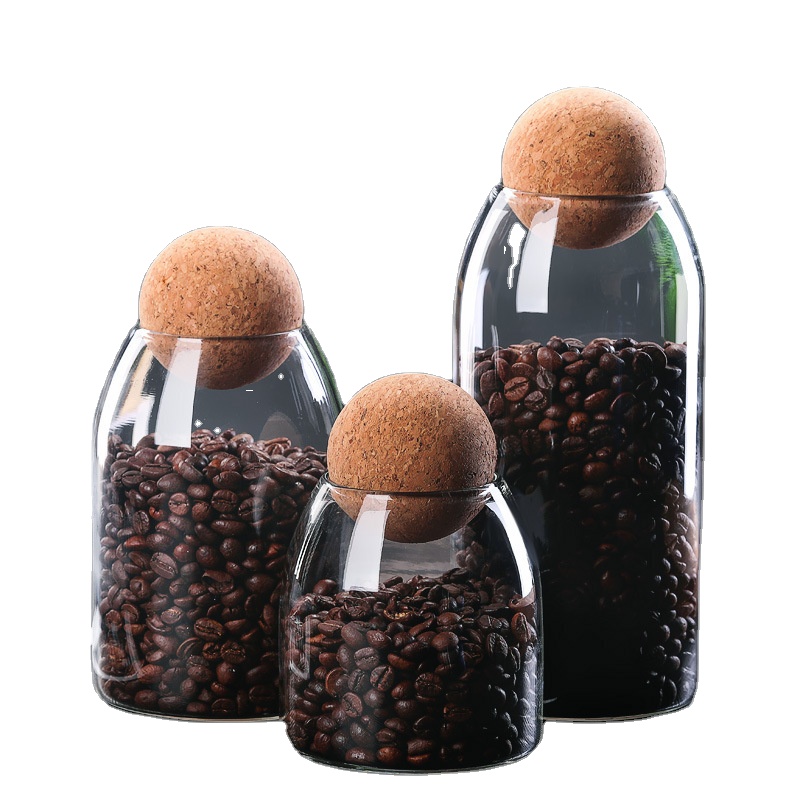 Wholesale empty 20ml high borosilicate transparent glass sealed jar creative coffee candy storage container cork tea jar