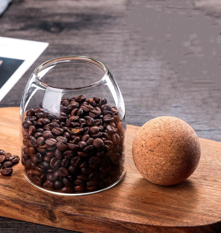 Wholesale empty 20ml high borosilicate transparent glass sealed jar creative coffee candy storage container cork tea jar