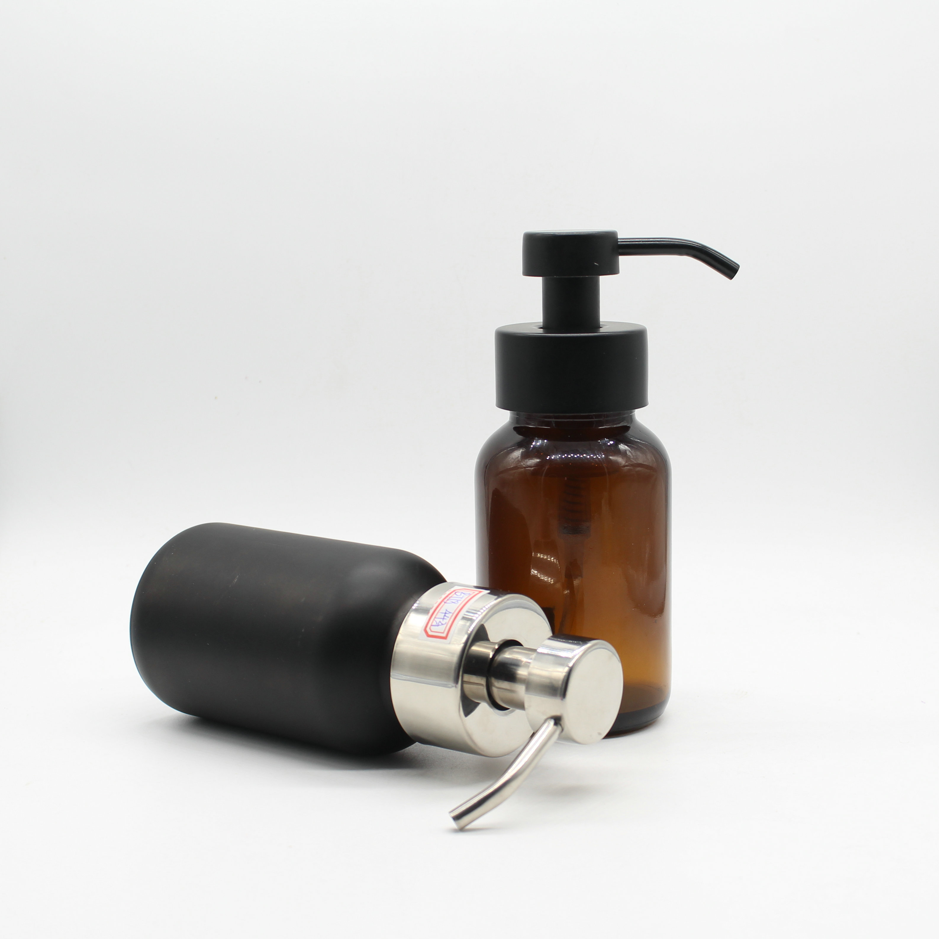 Wholesale empty 250ml 8oz foaming hand wash glass shampoo bottles