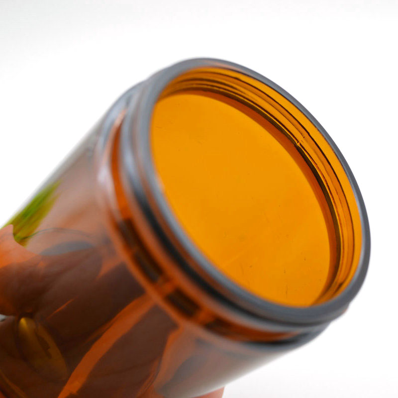 Wholesale empty 250ml amber glass candle jar with lid, 9oz glass candle jar