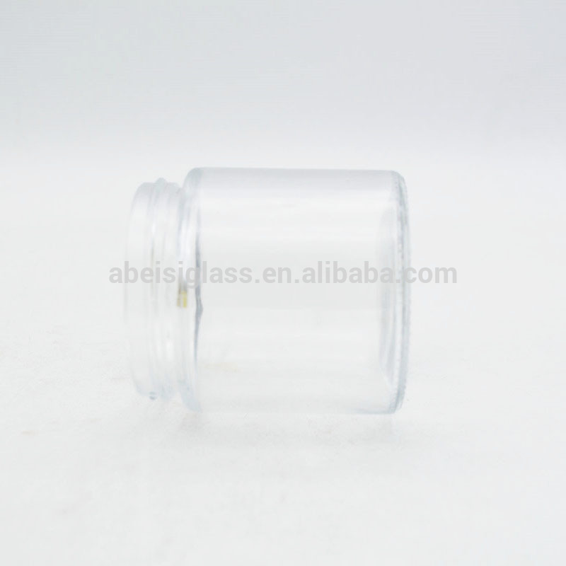 Wholesale empty 250ml clear glass candle jar with lid, glass candle jar