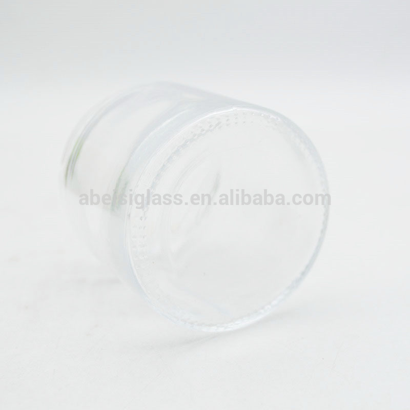 Wholesale empty 250ml clear glass candle jar with lid, glass candle jar