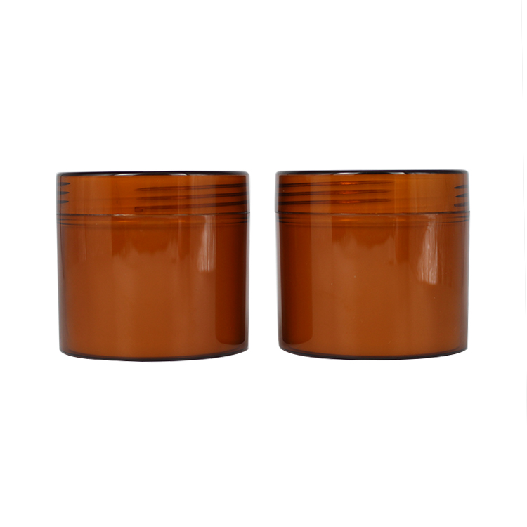 Wholesale empty 300ml PP amber double cosmetic plastic cream jar with lid