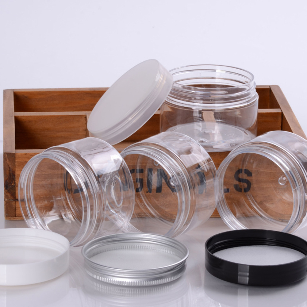 Wholesale empty 30g 40g, 50g 60g 80g 100g 120g 150g 200g 250g 500g food container clear PET plastic candy jar/