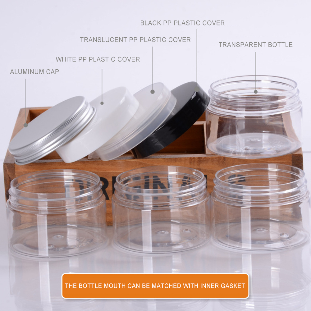 Wholesale empty 30g 40g, 50g 60g 80g 100g 120g 150g 200g 250g 500g food container clear PET plastic candy jar/
