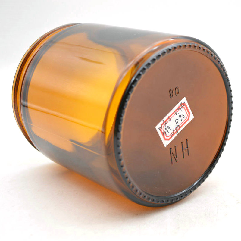 Wholesale empty 500ml amber glass candle jar with lid, Home Decoration glass candle jar