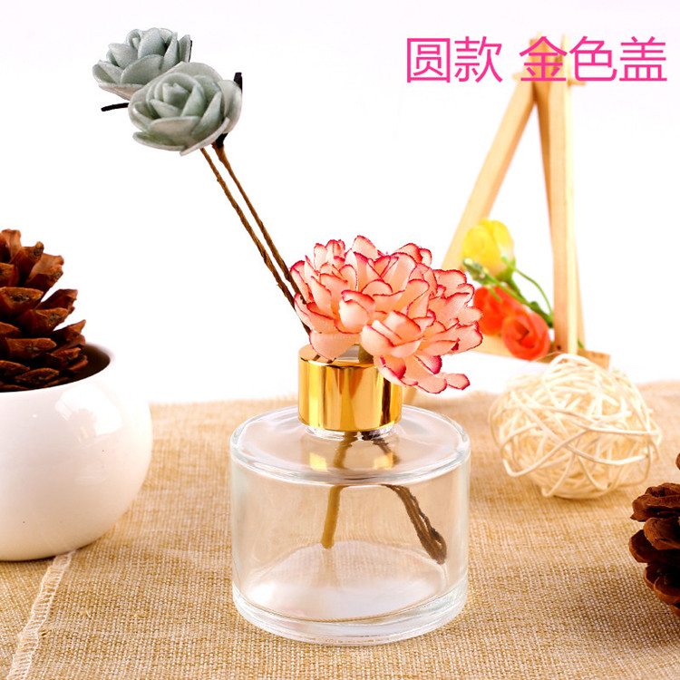 Wholesale empty 50ml 100ml 200ml household round aromatherapy glass bottle