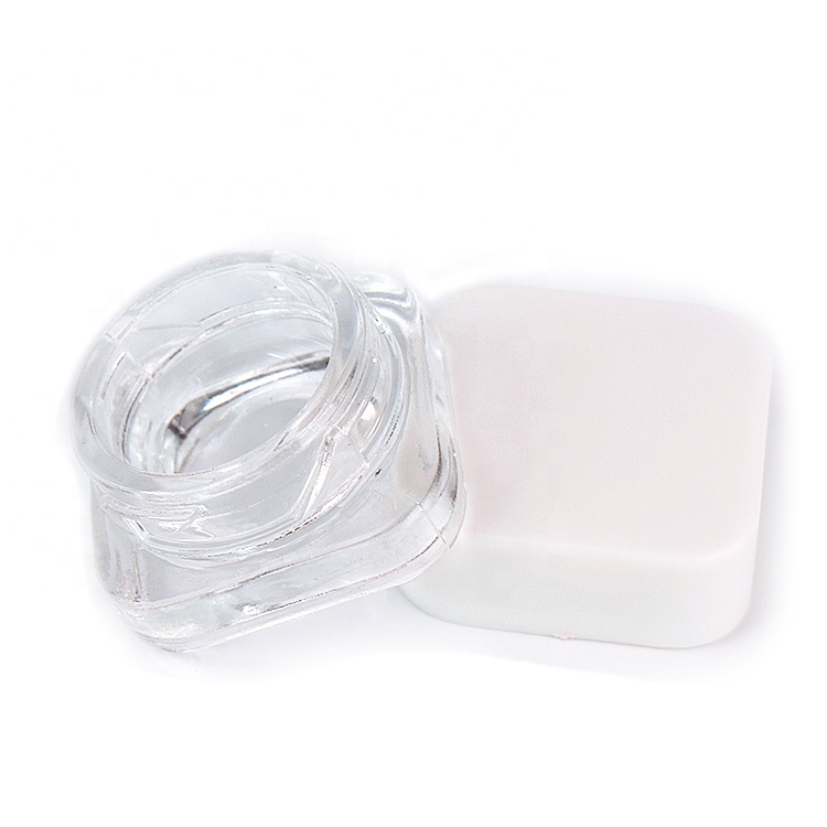 Wholesale empty 5ml 5g square clear glass cosmetic jar for eye cream Eye Shadow lip balm