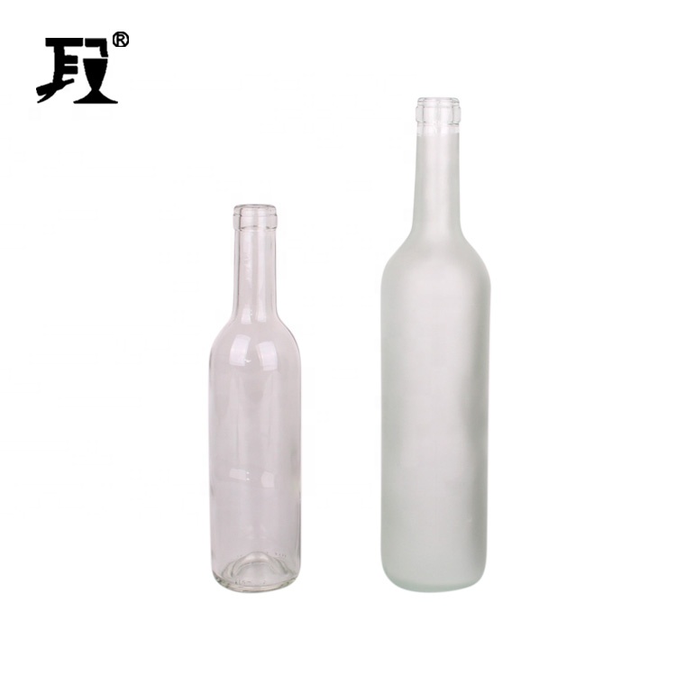 Wholesale empty 750ml amber round glass wine bottle for red wine Champagne with cork