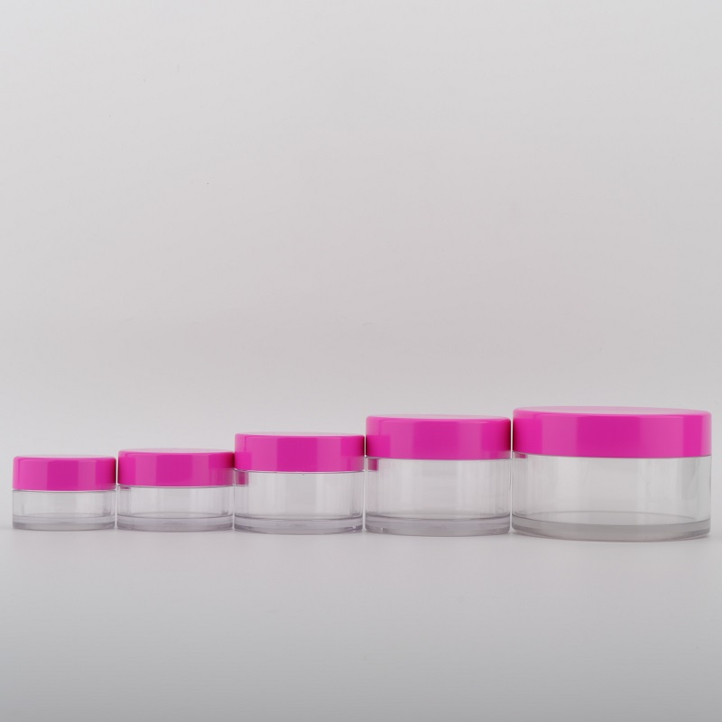 Wholesale empty Plastic PETG 10g 15g 30g 50g 100g 4oz red cream Jars with blue pink green lid for cosmetic
