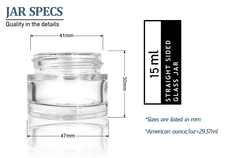 Wholesale empty cosmetic glass cream containers jar 15ml