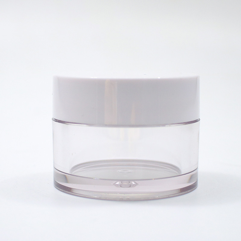Wholesale empty cosmetic jar container plastic cream jar with any color lid