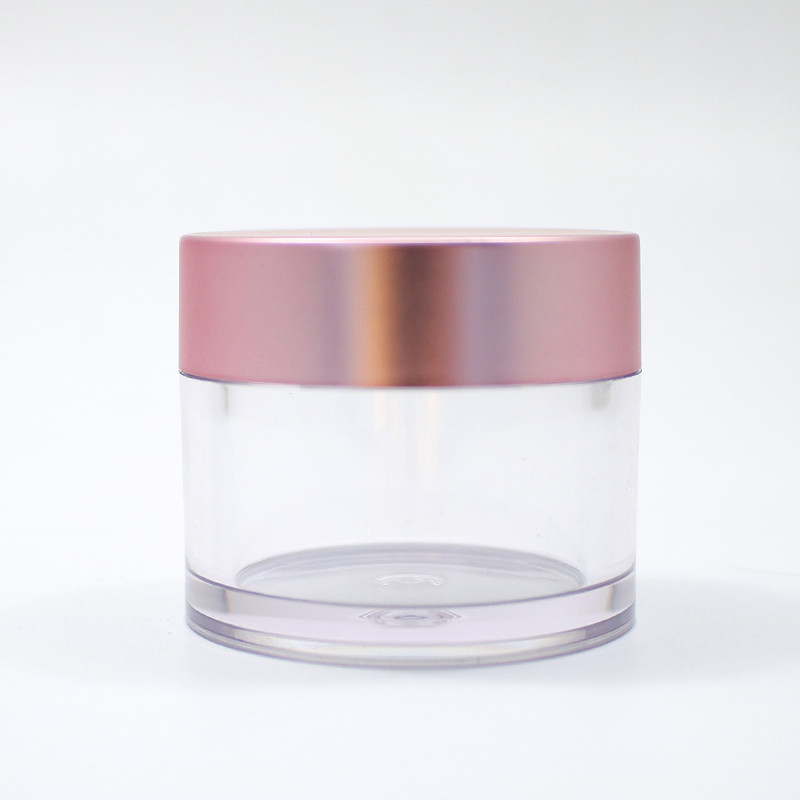 Wholesale empty cosmetic jar container plastic cream jar with any color lid