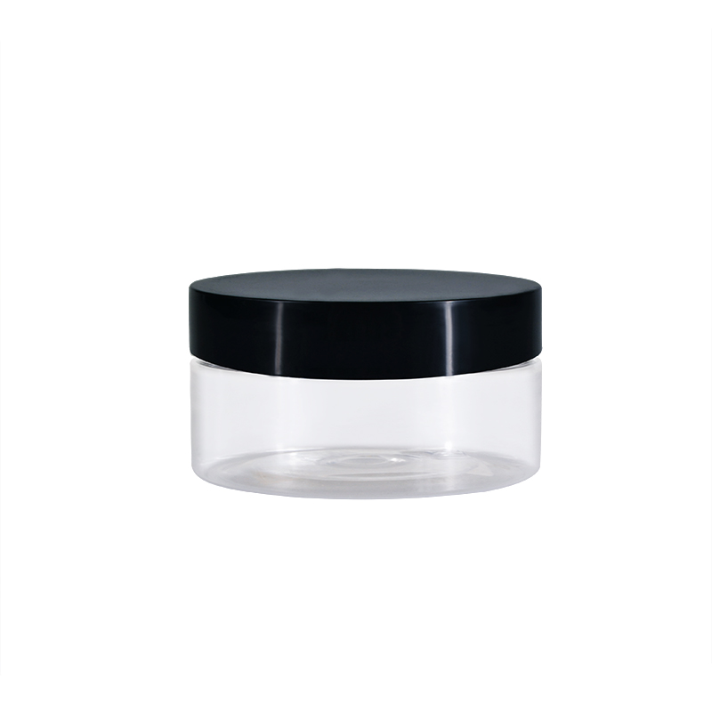 Wholesale empty cosmetic packing 1oz 30ml clear PET plastic cream jar container with plastic lid