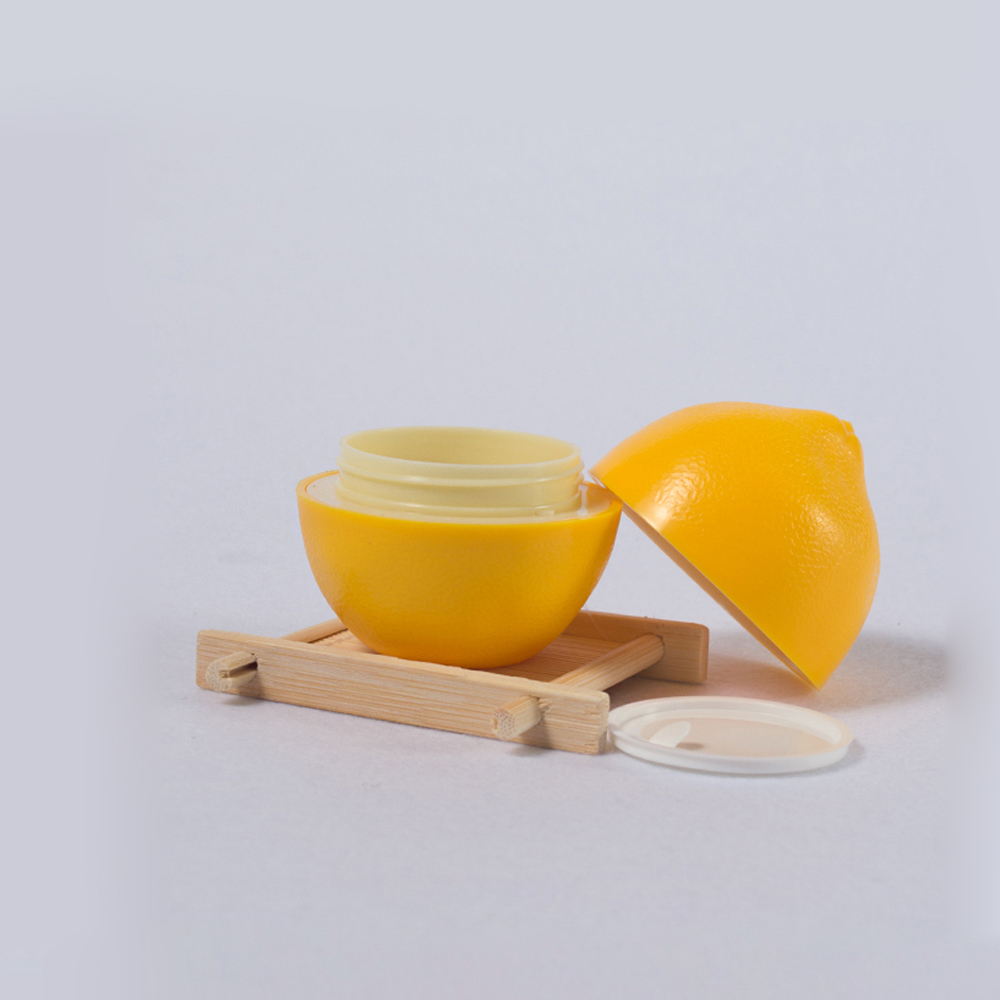 Wholesale empty cosmetic plastic cute fruit shaped 30g colored cream container