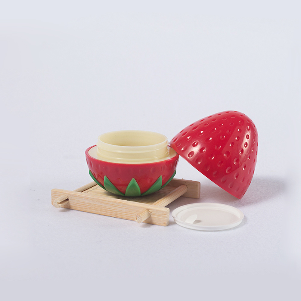 Wholesale empty cosmetic plastic cute fruit shaped 30g colored cream container