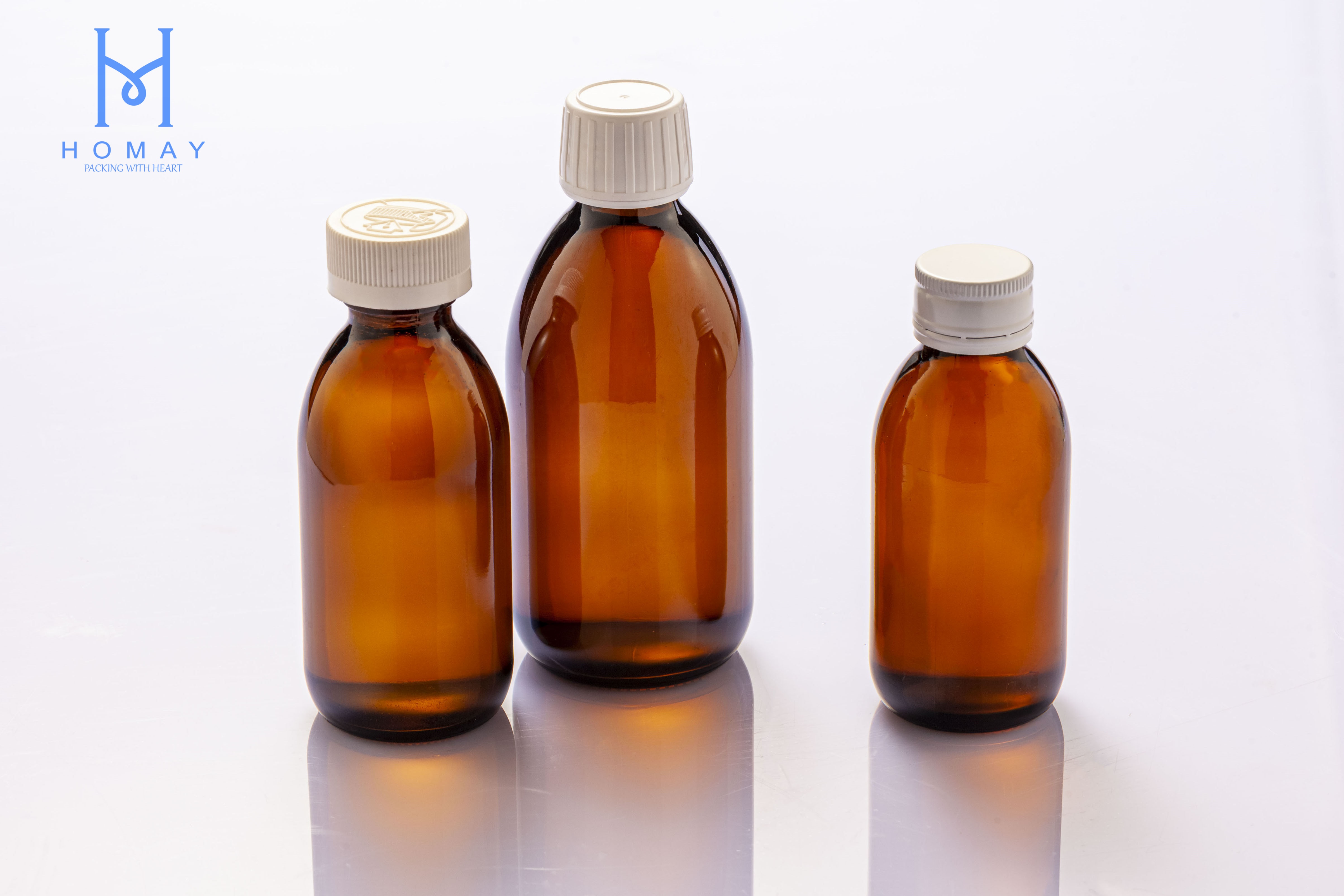Wholesale empty cough syrup bottles Amber glass bottle syrup bottle DIN28mm