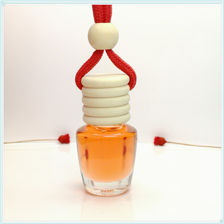 Wholesale empty cylinder perfume bottle wooden cap 5ml car fragrance bottle