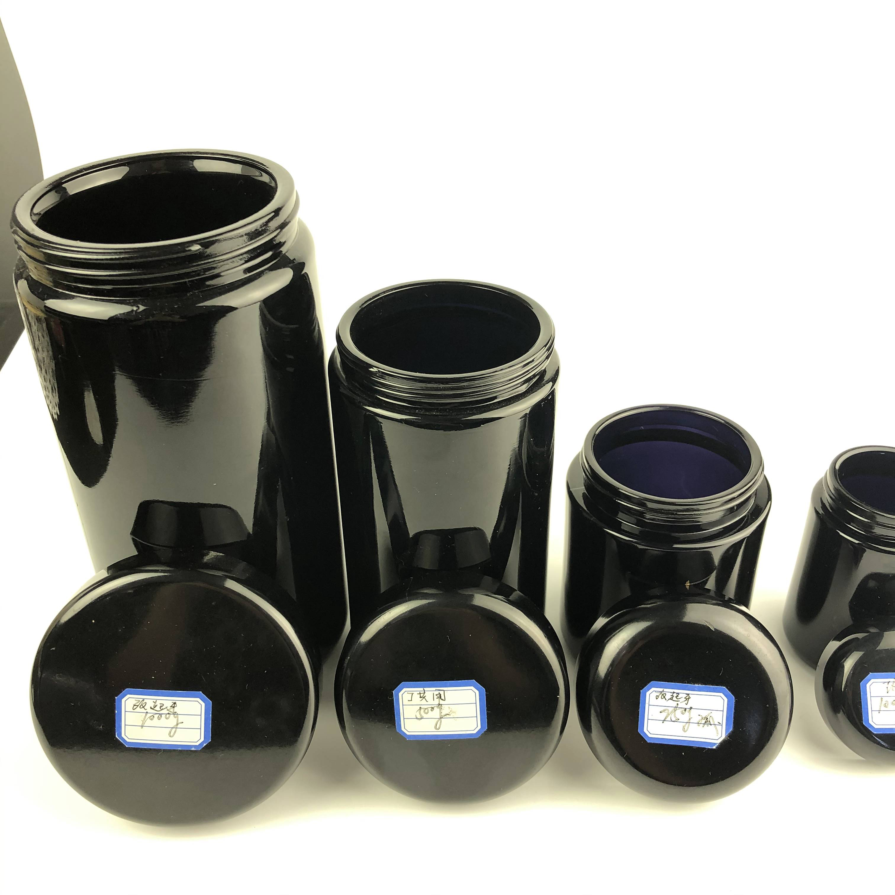 Wholesale empty dark violet glass jar 100ml Violet glass jar with screw top cap