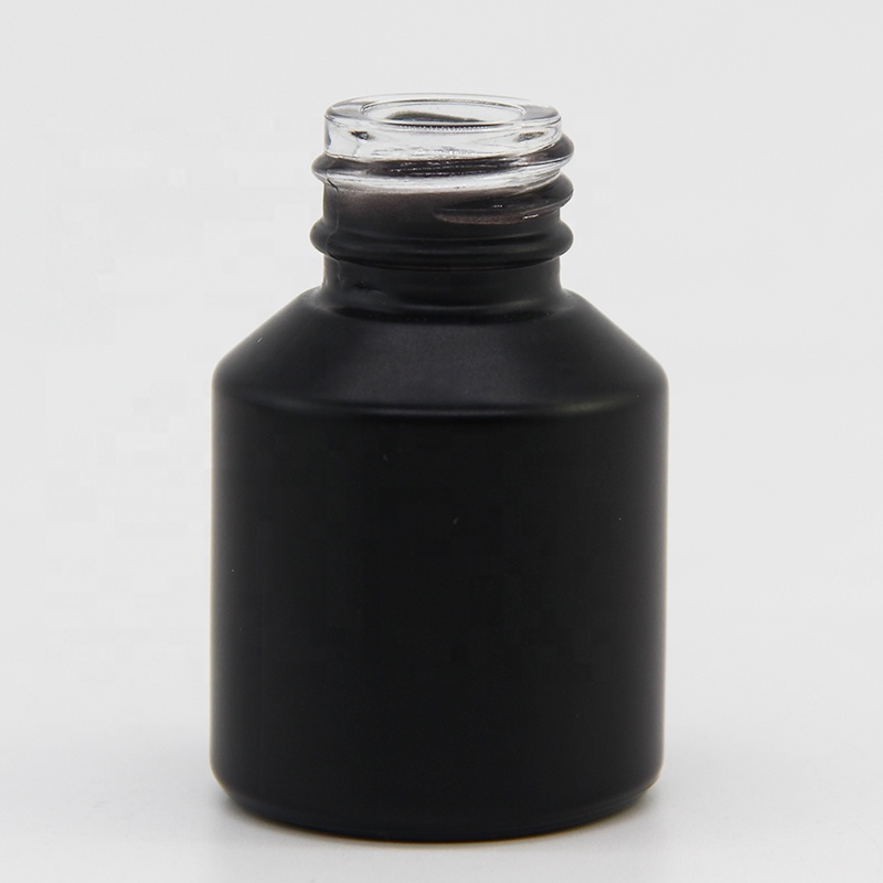 Wholesale empty dropper slanted shoulder glass bottle in 15 ml with black cap/lid for essential oil or serum liquid